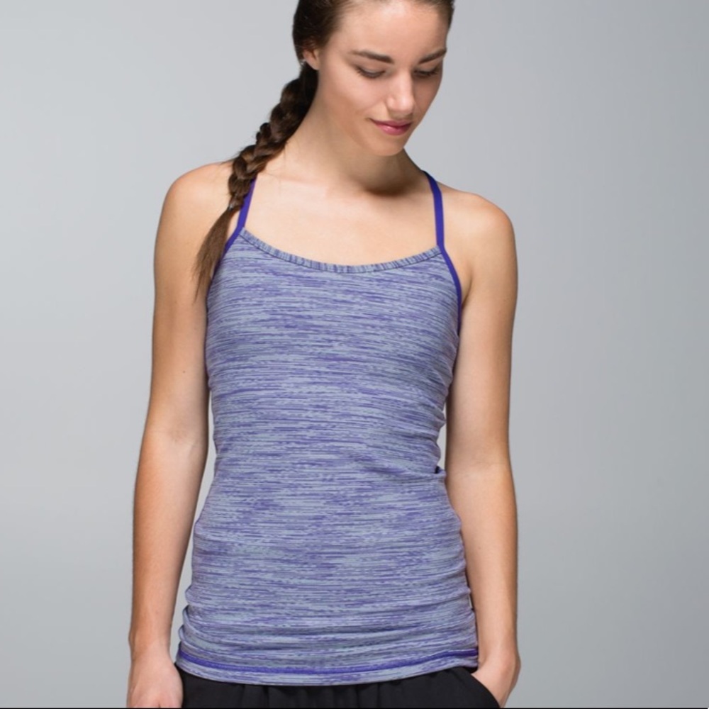 LULULEMON Athletica Power Y tank top purple heathered stripe size 2